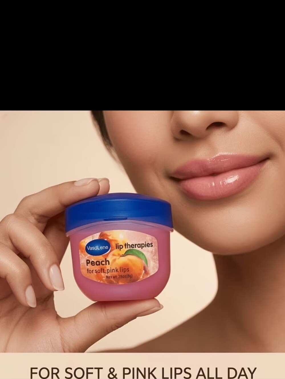 Brand New Vaseline Peach Lip Therapy Balm - 3 Bottles